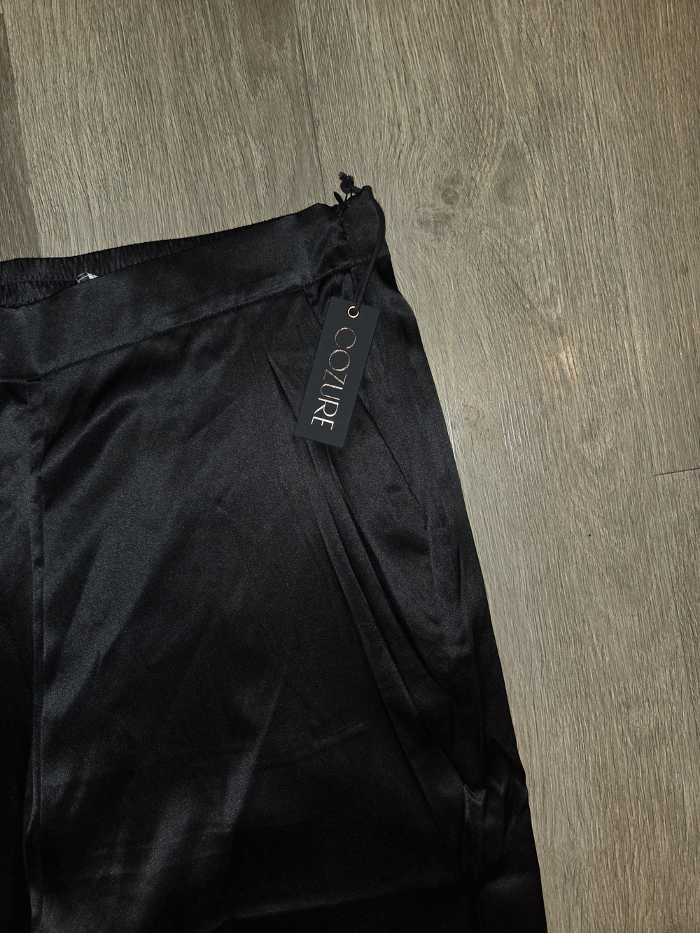 NWT Cozure Black Washable Silk Pants Size Large L